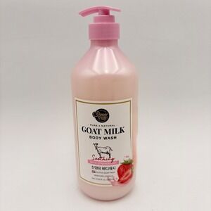 Shower Mate Goat Milk Body Wash Soothing Strawberry 27.05 oz Pump Bottle